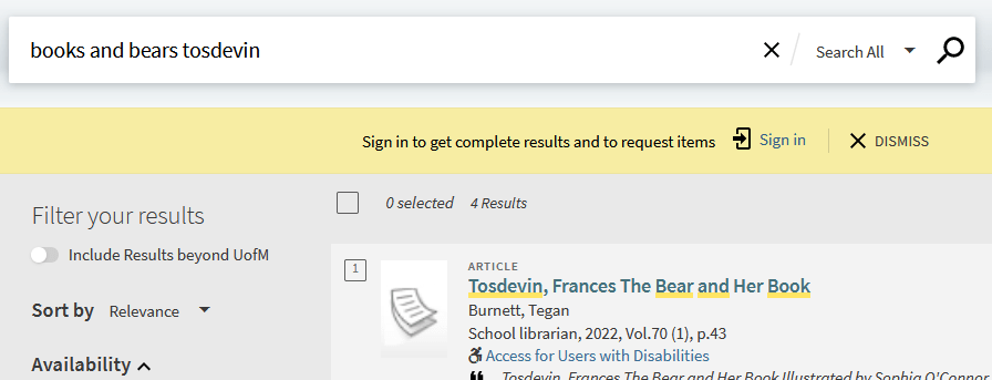 Image shows search results with lower case "and" highlighted as a keyword.