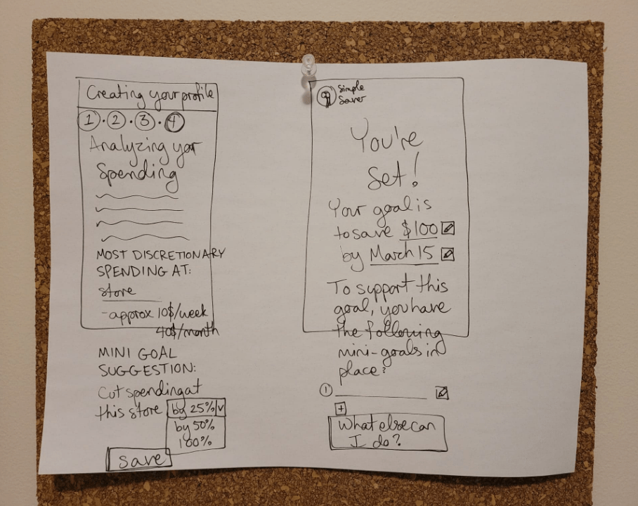 low fidelity wireframe sketch - analyzing spending