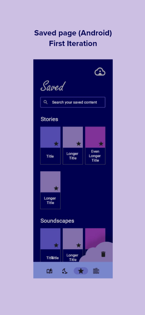 Saved page, first iteration