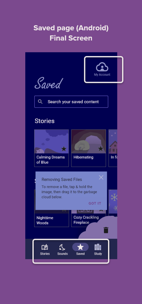 Saved page, final screen