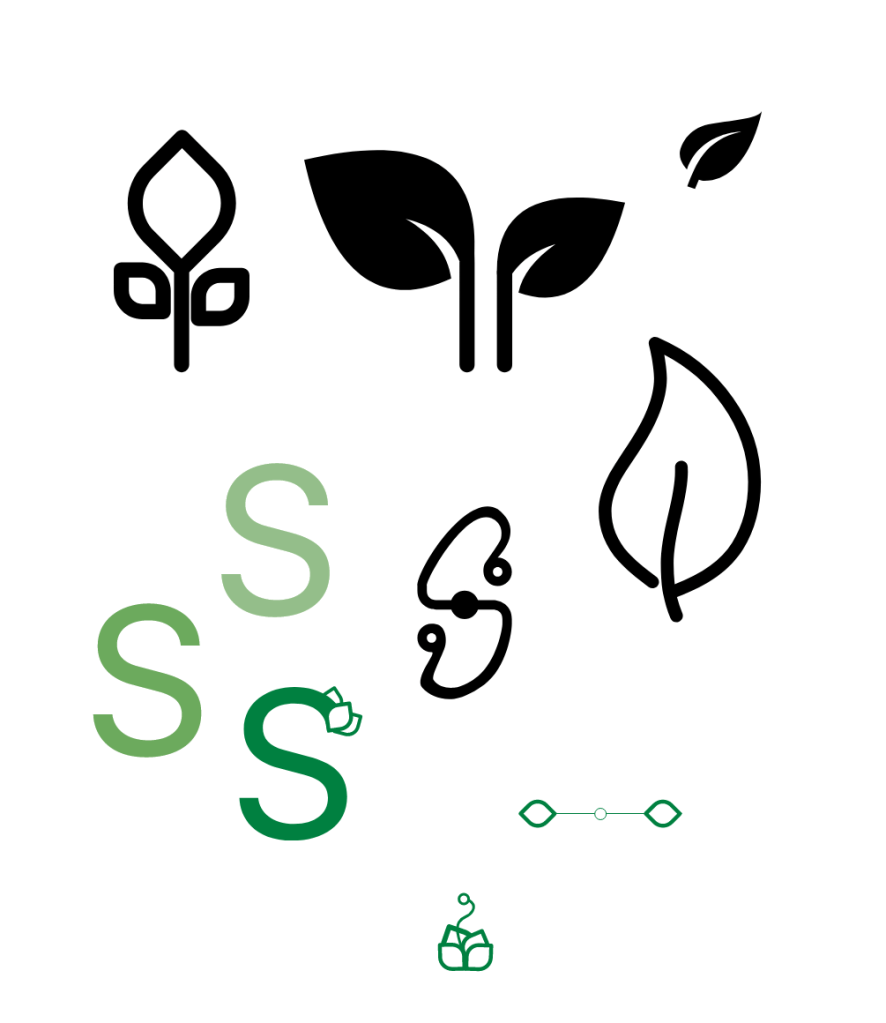 Image shows icon design iterations and inspiration.