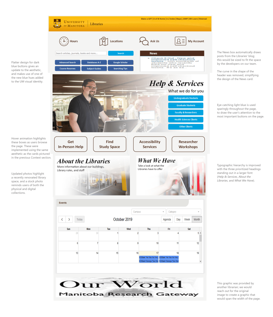 Final mockup of full homepage redesign